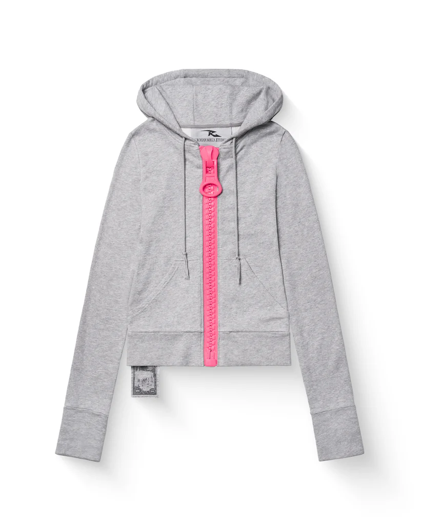 big zipper hoodie grey